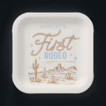 Cowboy First Rodeo Birthday Plates<br><div class="desc">Boy's Western Party Plates
Ready to be personalized by you!</div>