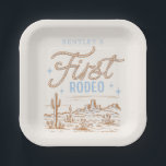 Cowboy First Rodeo Birthday Plates<br><div class="desc">Boy's Western Party Plates
Ready to be personalized by you!</div>