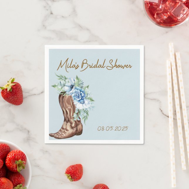 COWBOY FLORAL BRIDAL SHOWER  NAPKINS (Insitu)