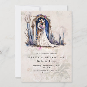 Cowboy Floral Western Wedding Rustic Wedding Invitation