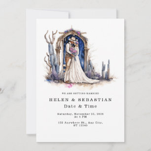 Cowboy Floral Western Wedding Rustic Wedding Invitation