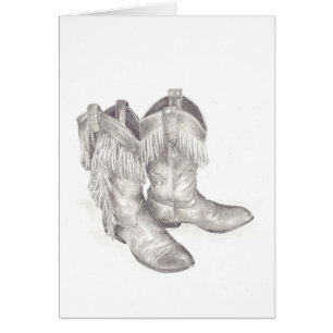 Cowboy Fringed Boots greeting card