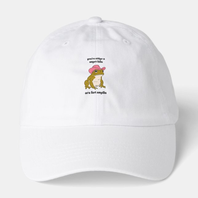  Cowboy Frog Meme Smart Fella or Fart Smella  Hat (Front)