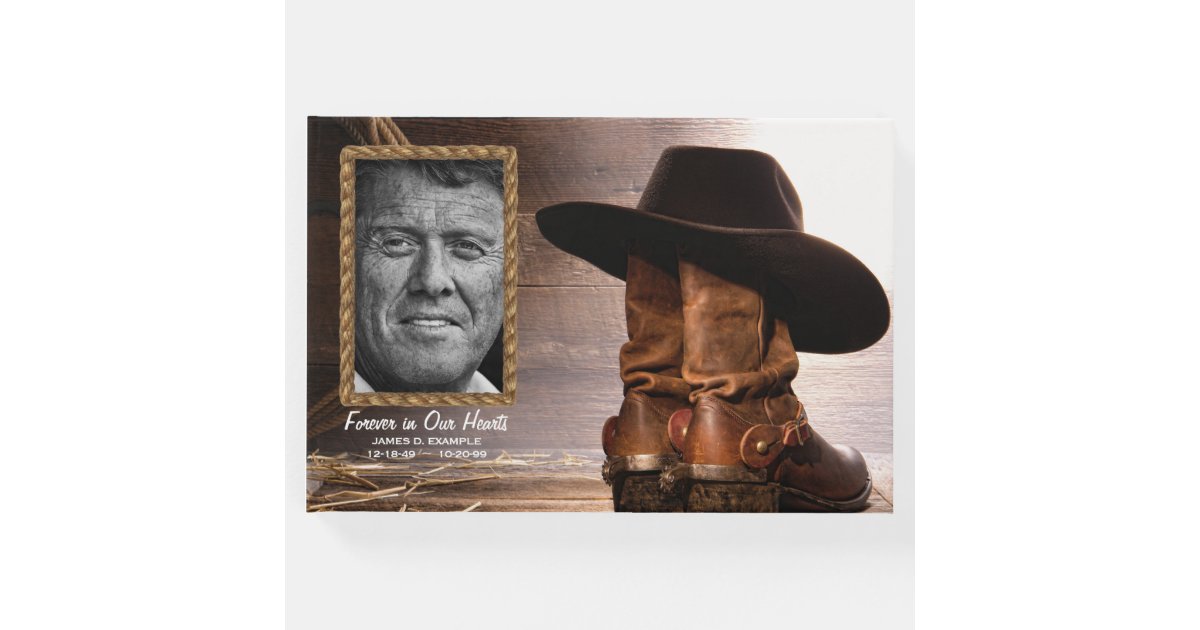 Cowboy Funeral Memorial Guest Book Zazzle Com