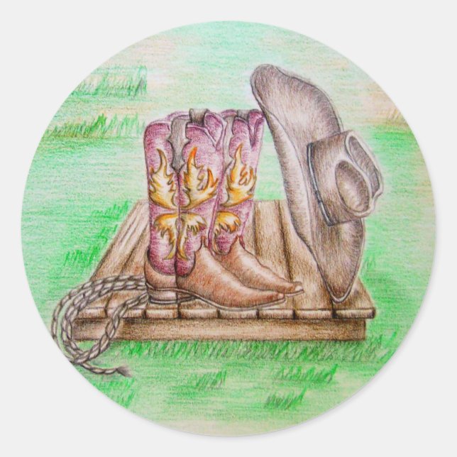 Cowboy Gear Classic Round Sticker (Front)