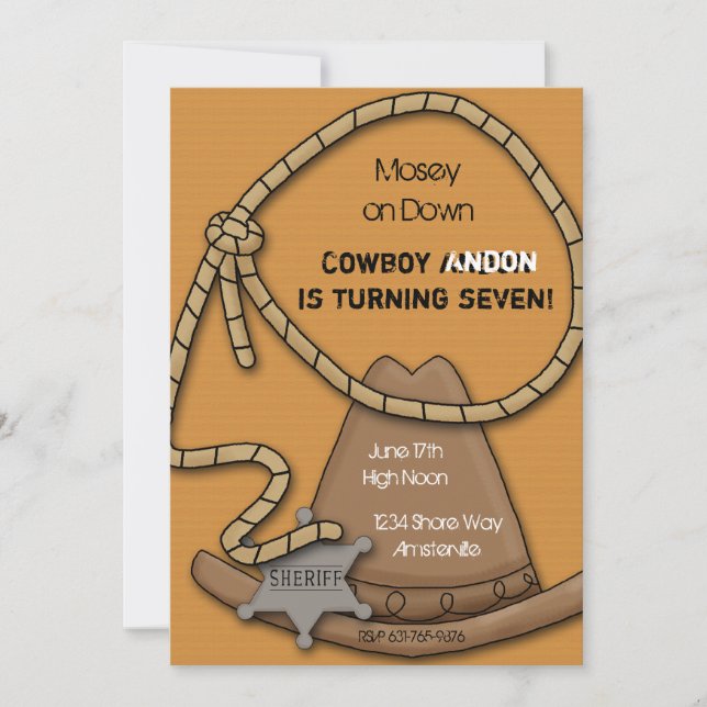 Cowboy Gear Invitation (Front)