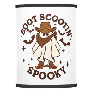 Cowboy Ghost Cowhide Boot Scooting Spooky Western Lamp Shade