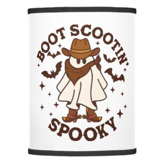 Cowboy Ghost Cowhide Boot Scooting Spooky Western Lamp Shade