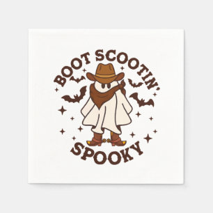 Cowboy Ghost Cowhide Boot Scooting Spooky Western  Napkins