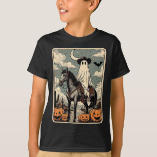 Cowboy Ghost Riding Horse Funny Tarot Card Hallowe T-Shirt