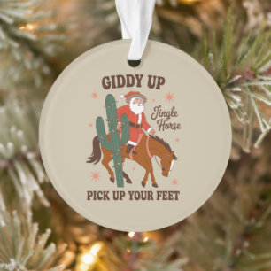 Cowboy Giddy Up Jingle Horse Pick Up Your Feet Ornament