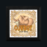 Cowboy Gift Box<br><div class="desc">Cowboy gift box and western gifts by ArtMuvz Illustration. Personalize Tough Texas Cowboy t-shirt, cowboy rodeo apparel and christmas gifts for Texas Cowboy and Cowgirl. Cowboy Hat, tote bag and Country Western apparel.</div>