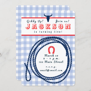 Cowboy Gingham Invitation