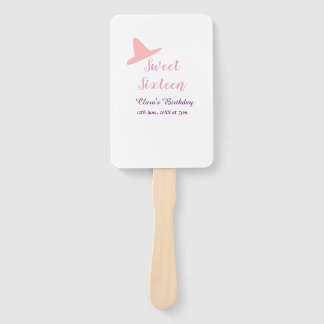cowboy girl sweet 16th birthday pink purple name m hand fan