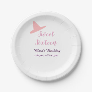 cowboy girl sweet 16th birthday pink purple name m paper plates