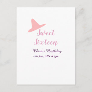 cowboy girl sweet 16th birthday pink purple name m postcard