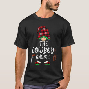 Cowboy Gnome Buffalo Plaid Matching Family Christm T-Shirt