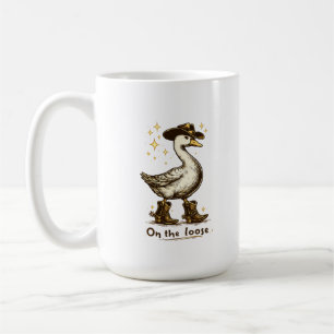 Cowboy Goose On the Loose Funny Western Art Coffee Mug