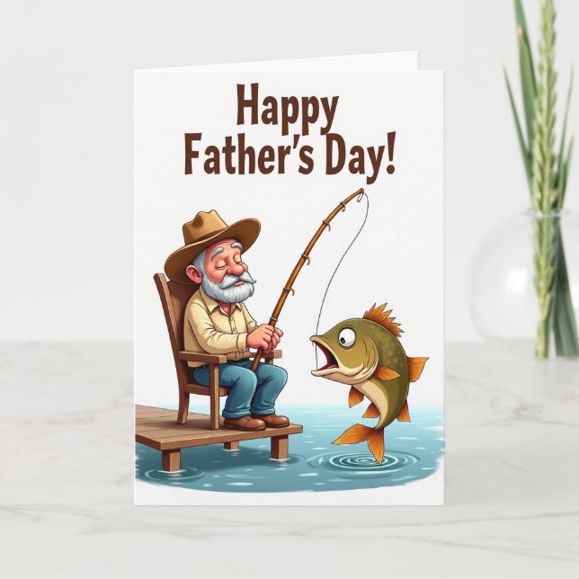 Cowboy Grandads Day Fishing Card (Front)
