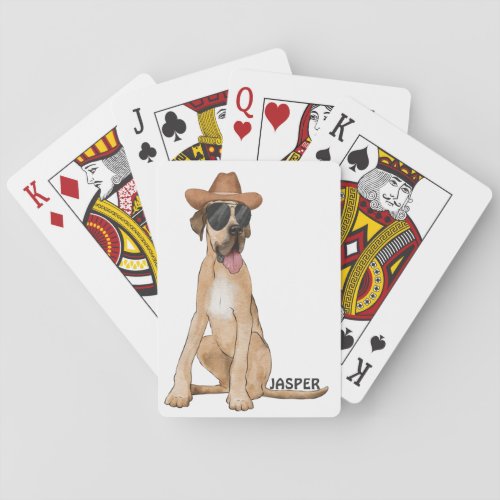 Cowboy Great Dane Dog  Poker Cards