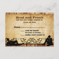Cowboy Grooms Custom Gay Wedding RSVP Cards