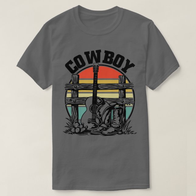 Cowboy Guitar Boots and Hat Cowboy254 T-Shirt (Design Front)