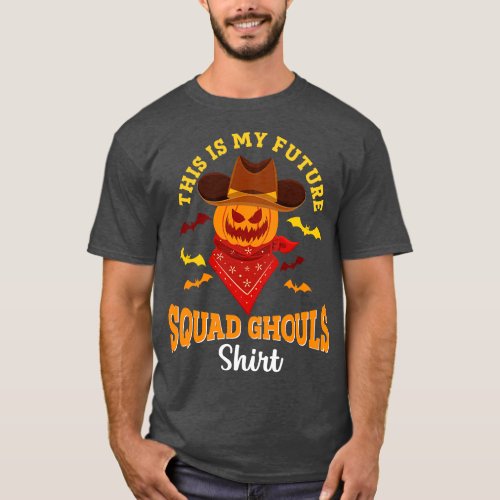 Cowboy Halloween Future Squad Ghouls Skeleton Pump T_Shirt