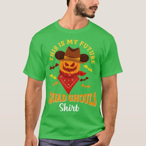 Cowboy Halloween Future Squad Ghouls Skeleton Pump T_Shirt