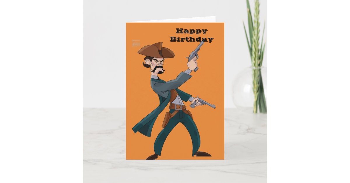 Cowboy Happy Birthday Greetings Card | Zazzle