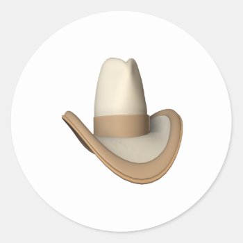Cowboy Hat 2 Classic Round Sticker by HowTheWestWasWon at Zazzle