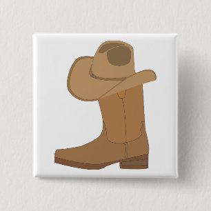 Cowboy Hat and Boot Button