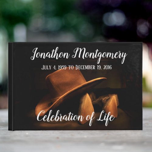 Cowboy Hat and Boots Celebration of Life Guest Book