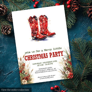 Cowboy Hat and Boots Christmas Party Invite