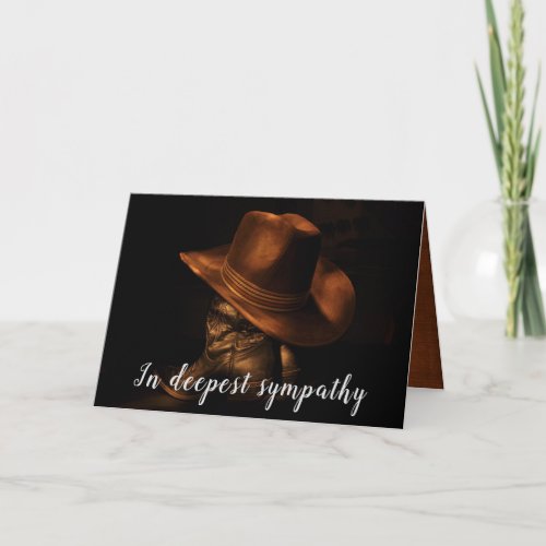 Cowboy Hat and Boots Condolence Card