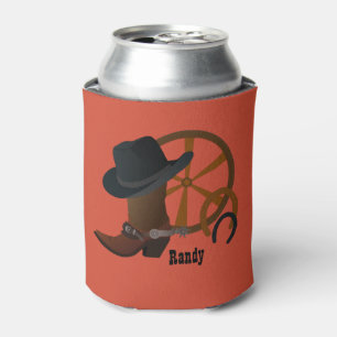 Cowboy Hat and Boots Personalized Can Cooler