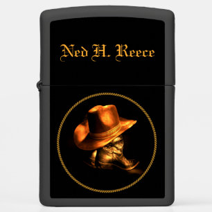 COWBOY HAT AND BOOTS ZIPPO LIGHTER