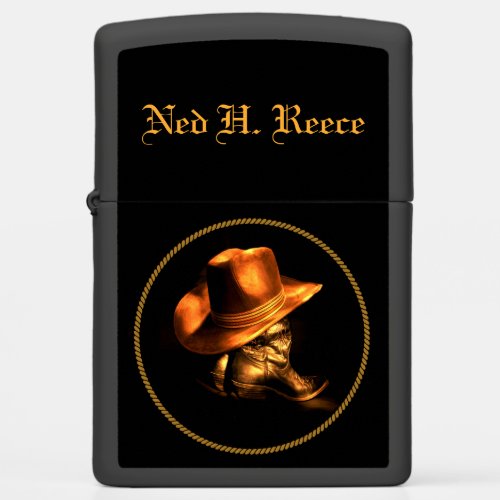 COWBOY HAT AND BOOTS ZIPPO LIGHTER
