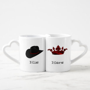 Cowboy Hat and Crown Lovers Mug Set