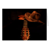 Cowboy Hat And Guitar BronzeWestern Card (Front Horizontal)