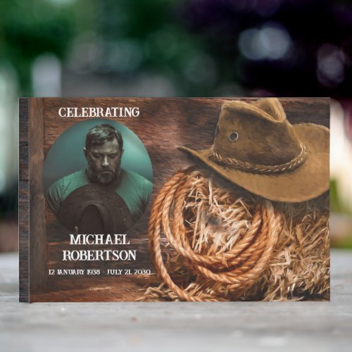  Cowboy Hat and Lasso Celebration of Life Guest Book