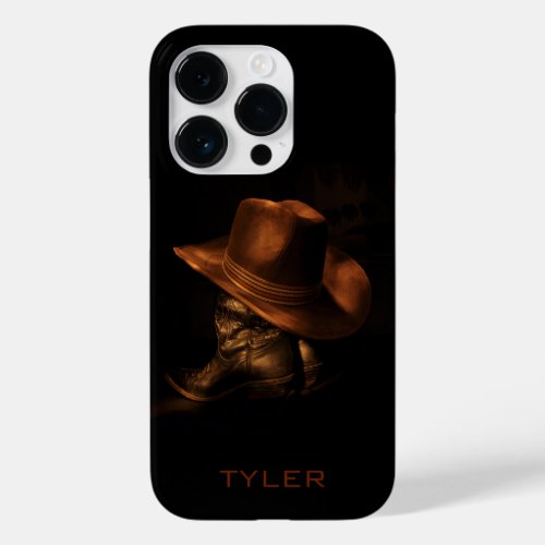 Cowboy Hat and Leather Boots Masculine Personalize Case_Mate iPhone 14 Pro Case