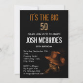 Cowboy Hat and Leather Boots Masculine Personalize Invitation (Front)