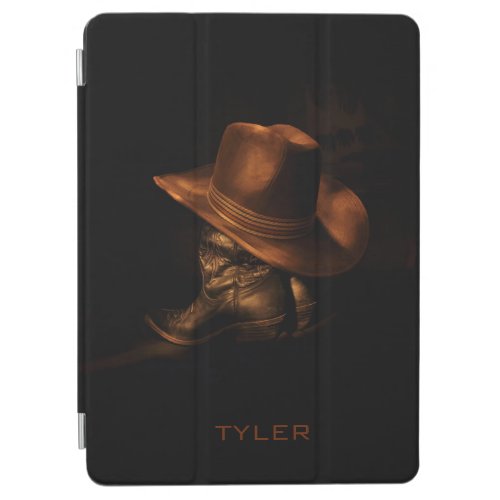 Cowboy Hat and Leather Boots Masculine Personalize iPad Air Cover