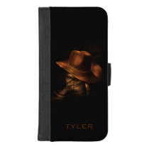 Cowboy Hat and Leather Boots Masculine Personalize iPhone 8/7 Plus Wallet Case