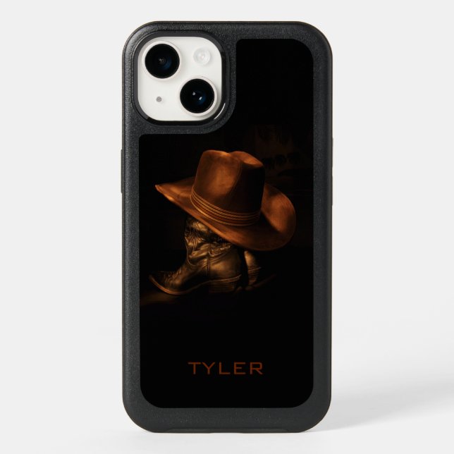 Cowboy Hat and Leather Boots Masculine Personalize Otterbox iPhone Case (Back)