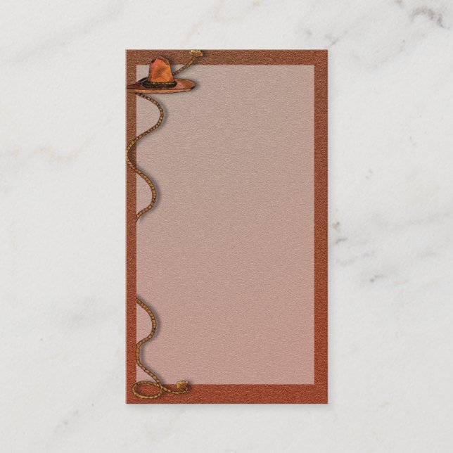 Cowboy Hat and Rope Customizable Business Card (Front)