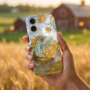 Cowboy Hat and Sunflowers Stained Glass iPhone 17 Case