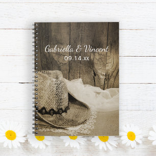 Cowboy Hat Barn Wood Country Western Wedding Notebook