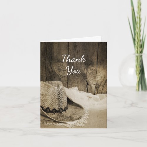 Cowboy Hat Barn Wood Western Bridesmaid Thank You