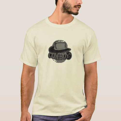 Cowboy Hat Black and Grey T_Shirt